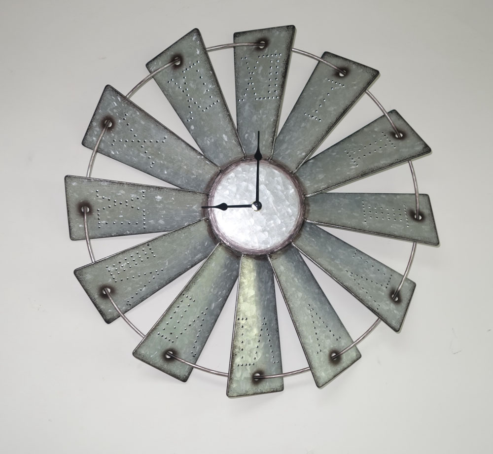 best selling windmill metal wall clock with roman numbers, wall clock home decor,wall clock round