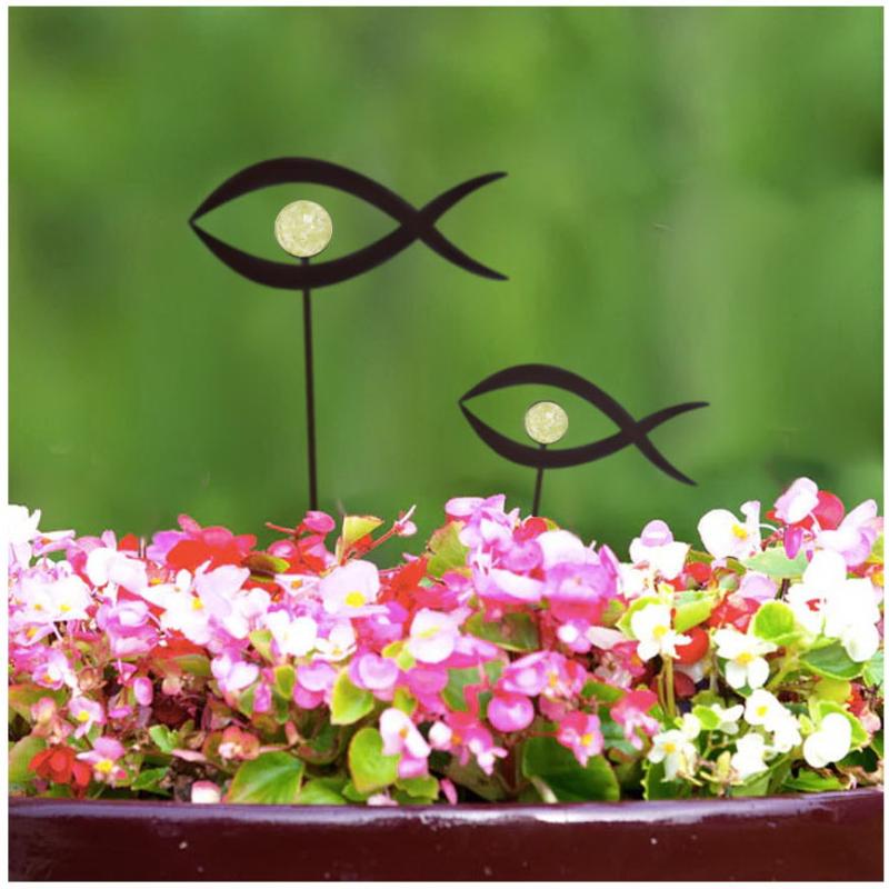 Fish With Gid Flower Garden Stakes Decor