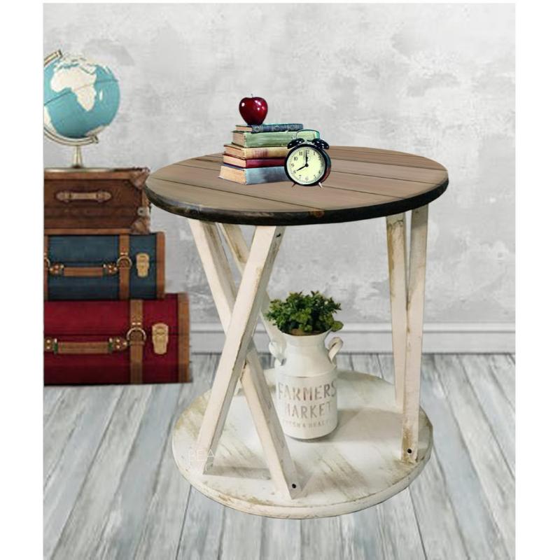 Rustic wood side table