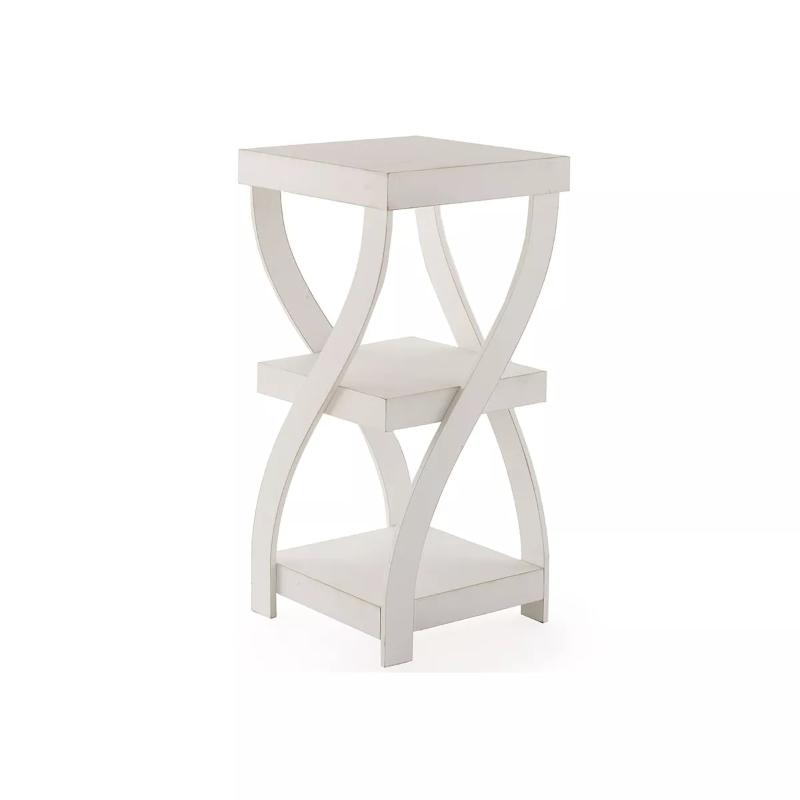 Twist Side End Table Modern Accent Table stand with Distressed Finish