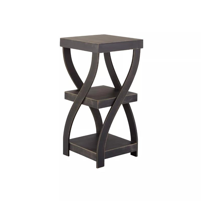 Twist Side End Table Modern Accent Table stand with Distressed Finish