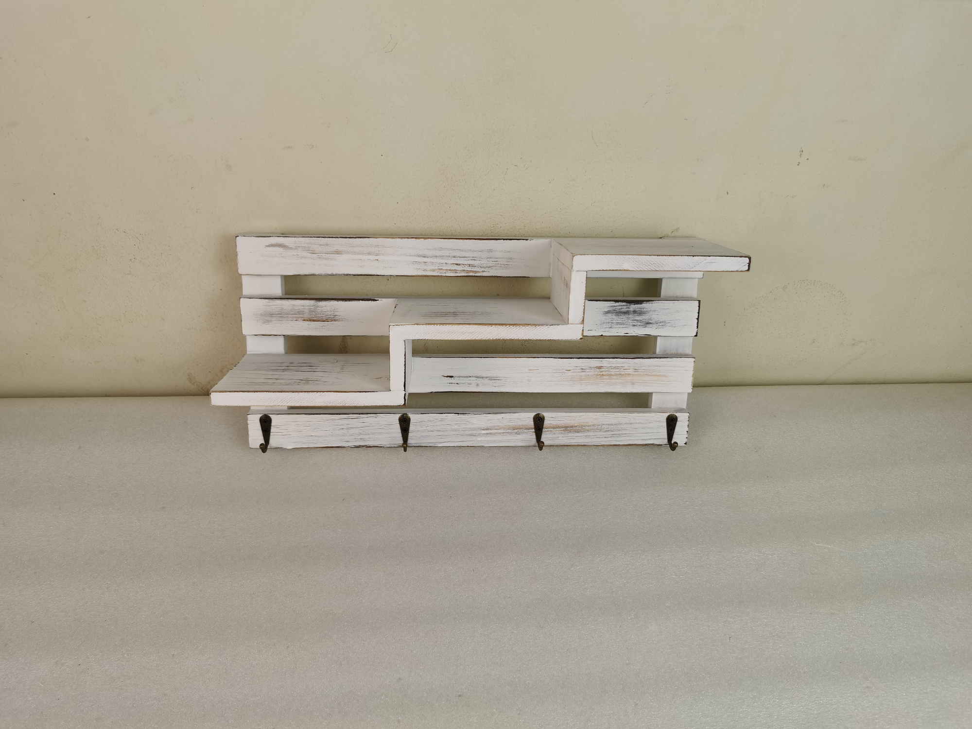 Entryway Wall Hanging Shelf Wood Coat Hooks for Wall